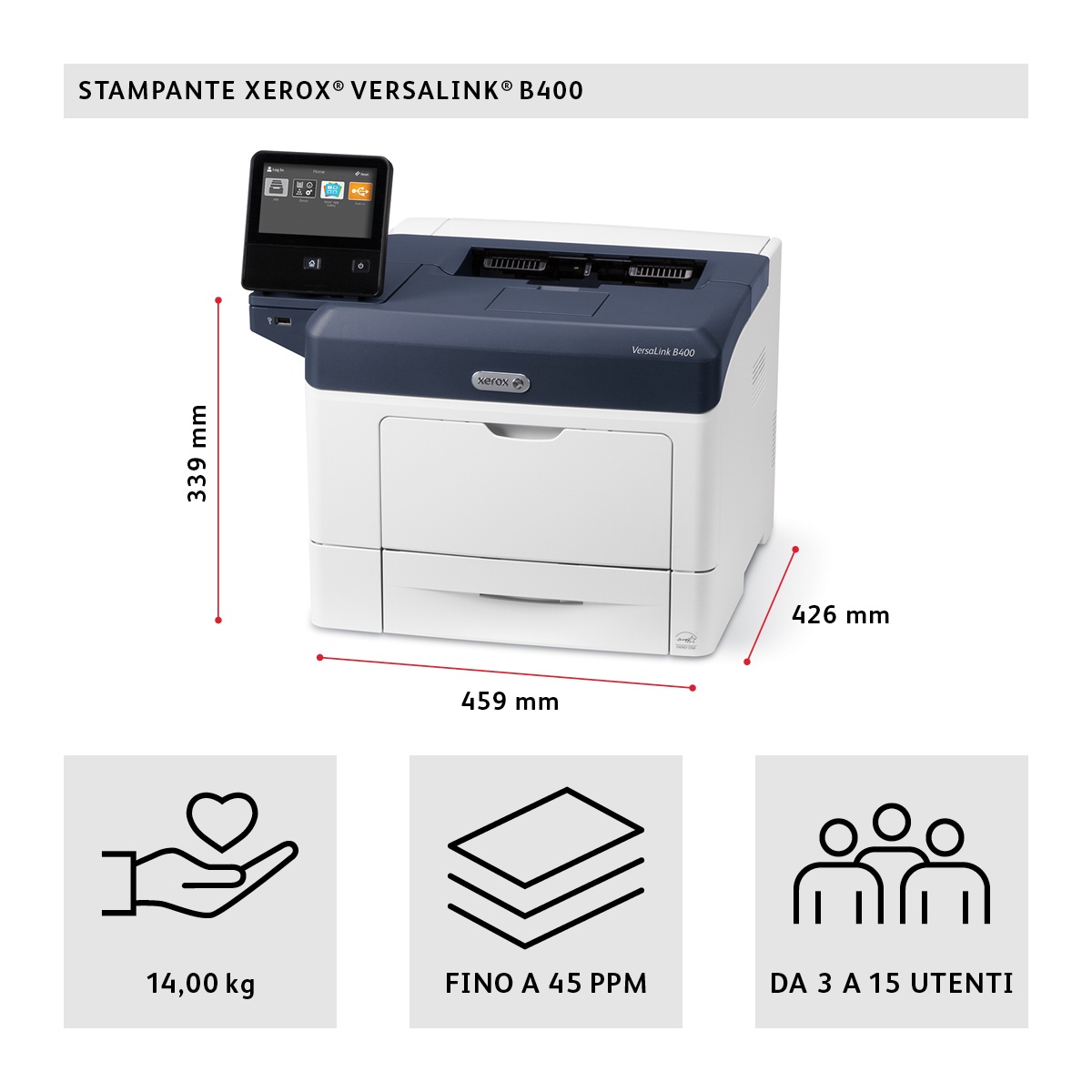 Tecnufficio » Stampante Xerox VersaLink® B400